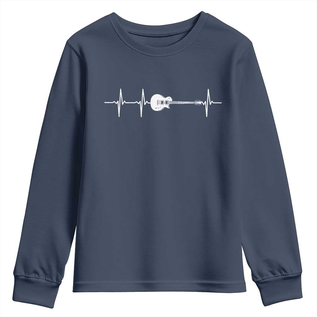 Guitar Heartbeat Youth Sweatshirt Funny Guitarist Guitars Music Lovers - Wonder Print Shop