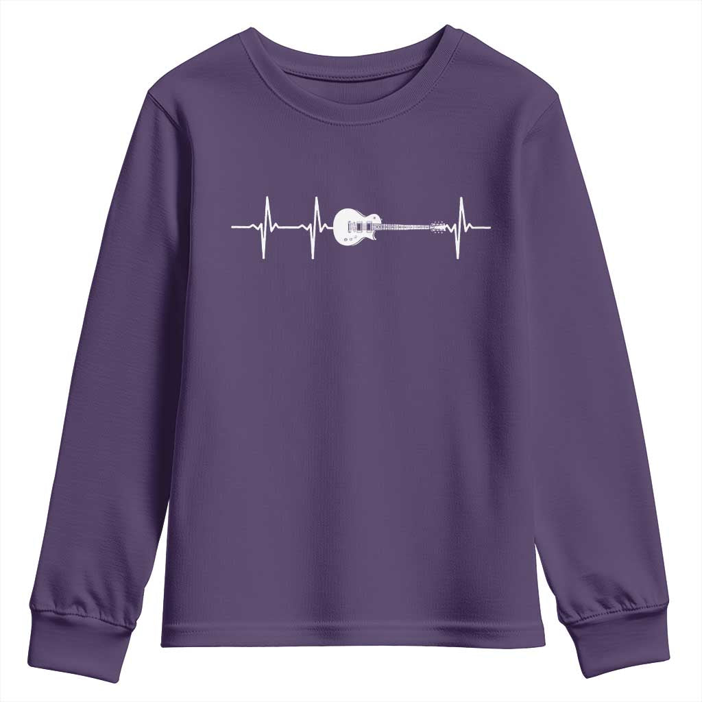 Guitar Heartbeat Youth Sweatshirt Funny Guitarist Guitars Music Lovers - Wonder Print Shop