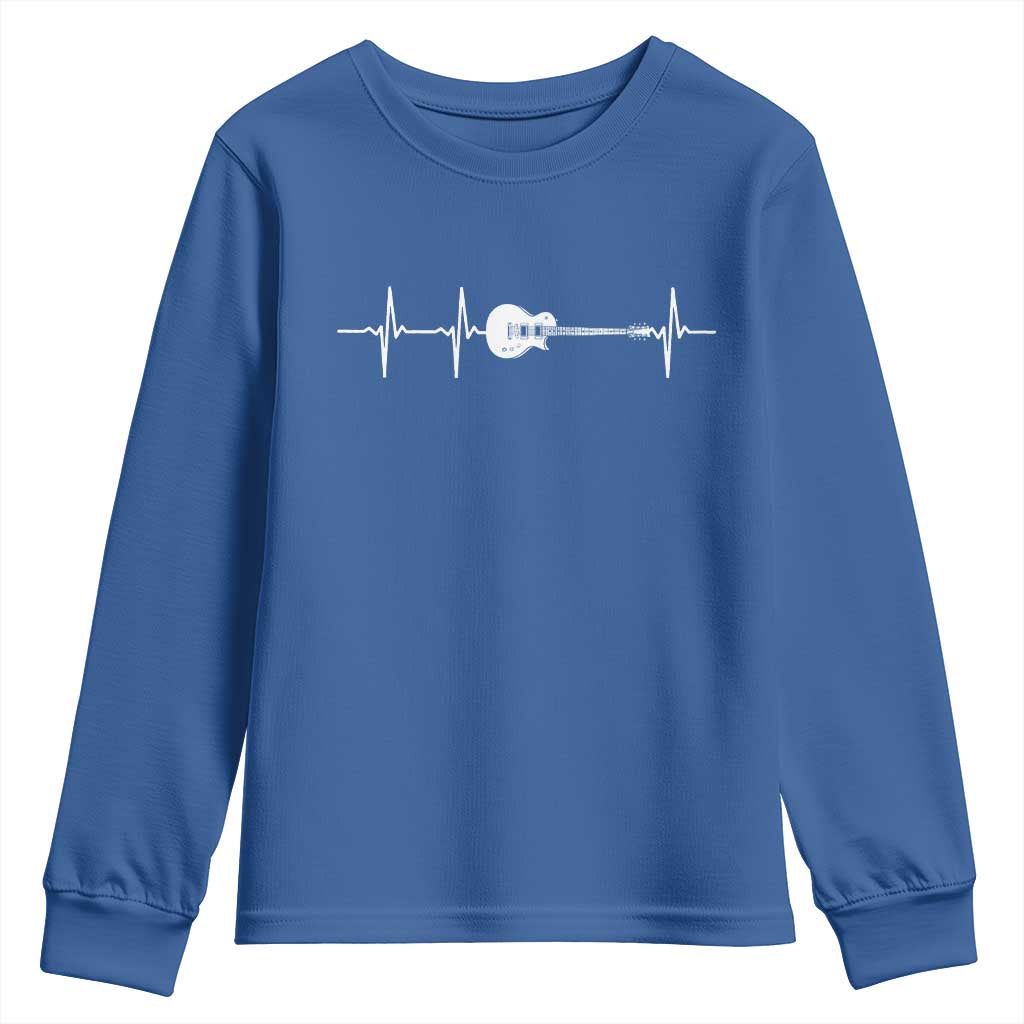 Guitar Heartbeat Youth Sweatshirt Funny Guitarist Guitars Music Lovers - Wonder Print Shop