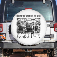 Follow the Word Not The Herd Spare Tire Cover Vintage Bible Verse Christian Country Highland Cow Boho - Wonder Print Shop
