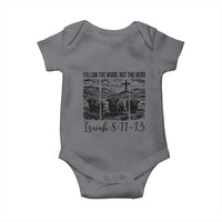 Follow the Word Not The Herd Baby Onesie Vintage Bible Verse Christian Country Highland Cow Boho - Wonder Print Shop