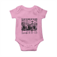 Follow the Word Not The Herd Baby Onesie Vintage Bible Verse Christian Country Highland Cow Boho - Wonder Print Shop
