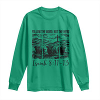 Follow the Word Not The Herd Long Sleeve Shirt Vintage Bible Verse Christian Country Highland Cow Boho - Wonder Print Shop