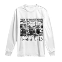 Follow the Word Not The Herd Long Sleeve Shirt Vintage Bible Verse Christian Country Highland Cow Boho - Wonder Print Shop