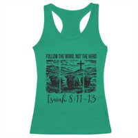 Follow the Word Not The Herd Racerback Tank Top Vintage Bible Verse Christian Country Highland Cow Boho - Wonder Print Shop