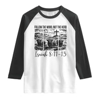 Follow the Word Not The Herd Raglan Shirt Vintage Bible Verse Christian Country Highland Cow Boho - Wonder Print Shop