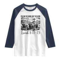 Follow the Word Not The Herd Raglan Shirt Vintage Bible Verse Christian Country Highland Cow Boho - Wonder Print Shop