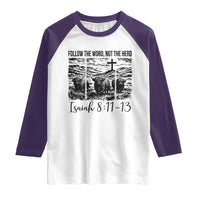Follow the Word Not The Herd Raglan Shirt Vintage Bible Verse Christian Country Highland Cow Boho - Wonder Print Shop
