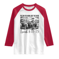 Follow the Word Not The Herd Raglan Shirt Vintage Bible Verse Christian Country Highland Cow Boho - Wonder Print Shop