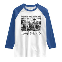 Follow the Word Not The Herd Raglan Shirt Vintage Bible Verse Christian Country Highland Cow Boho - Wonder Print Shop