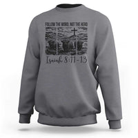 Follow the Word Not The Herd Sweatshirt Vintage Bible Verse Christian Country Highland Cow Boho - Wonder Print Shop
