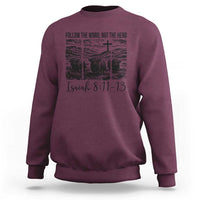 Follow the Word Not The Herd Sweatshirt Vintage Bible Verse Christian Country Highland Cow Boho - Wonder Print Shop