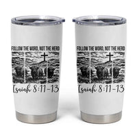 Follow the Word Not The Herd Tumbler Cup Vintage Bible Verse Christian Country Highland Cow Boho - Wonder Print Shop
