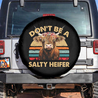 Highland Cow Spare Tire Cover Dont Be A Salty Heifer - Wonder Print Shop