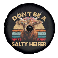 Highland Cow Spare Tire Cover Dont Be A Salty Heifer - Wonder Print Shop