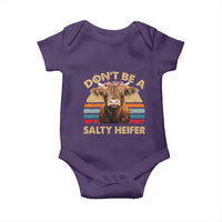 Highland Cow Baby Onesie Dont Be A Salty Heifer - Wonder Print Shop
