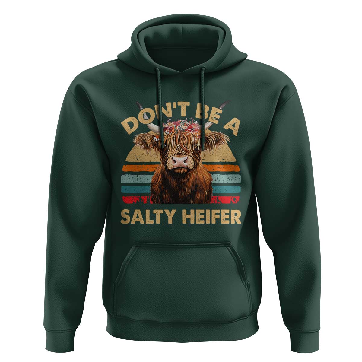 Highland Cow Hoodie Dont Be A Salty Heifer - Wonder Print Shop