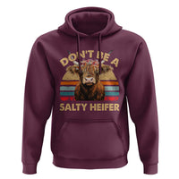 Highland Cow Hoodie Dont Be A Salty Heifer - Wonder Print Shop