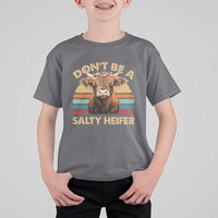 Highland Cow T Shirt For Kid Dont Be A Salty Heifer - Wonder Print Shop