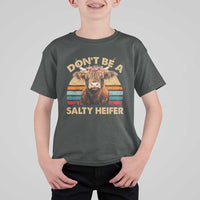Highland Cow T Shirt For Kid Dont Be A Salty Heifer - Wonder Print Shop