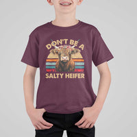 Highland Cow T Shirt For Kid Dont Be A Salty Heifer - Wonder Print Shop