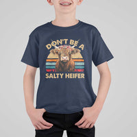 Highland Cow T Shirt For Kid Dont Be A Salty Heifer - Wonder Print Shop