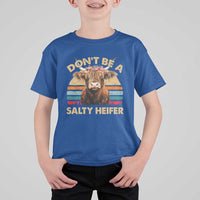 Highland Cow T Shirt For Kid Dont Be A Salty Heifer - Wonder Print Shop