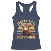 Highland Cow Racerback Tank Top Dont Be A Salty Heifer - Wonder Print Shop