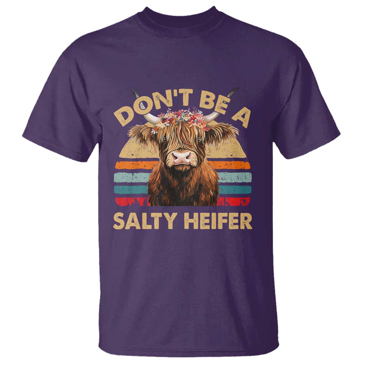 Highland Cow T Shirt Dont Be A Salty Heifer - Wonder Print Shop
