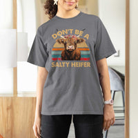 Highland Cow T Shirt For Women Dont Be A Salty Heifer - Wonder Print Shop