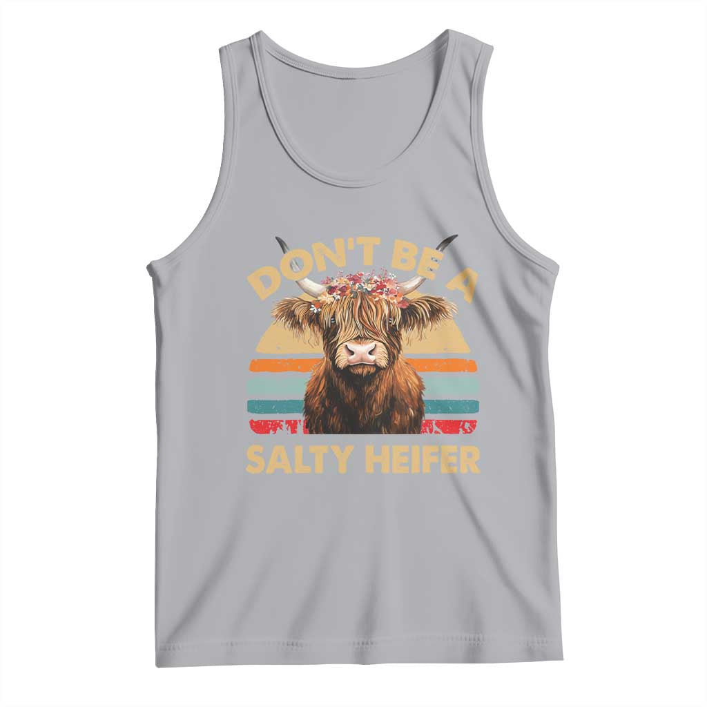 Highland Cow Tank Top Dont Be A Salty Heifer - Wonder Print Shop