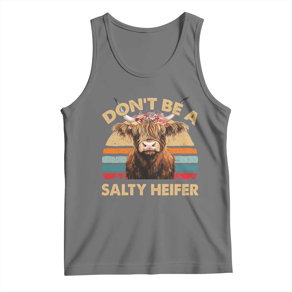 Highland Cow Tank Top Dont Be A Salty Heifer - Wonder Print Shop