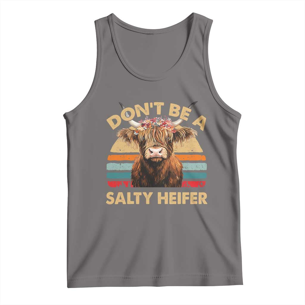 Highland Cow Tank Top Dont Be A Salty Heifer - Wonder Print Shop