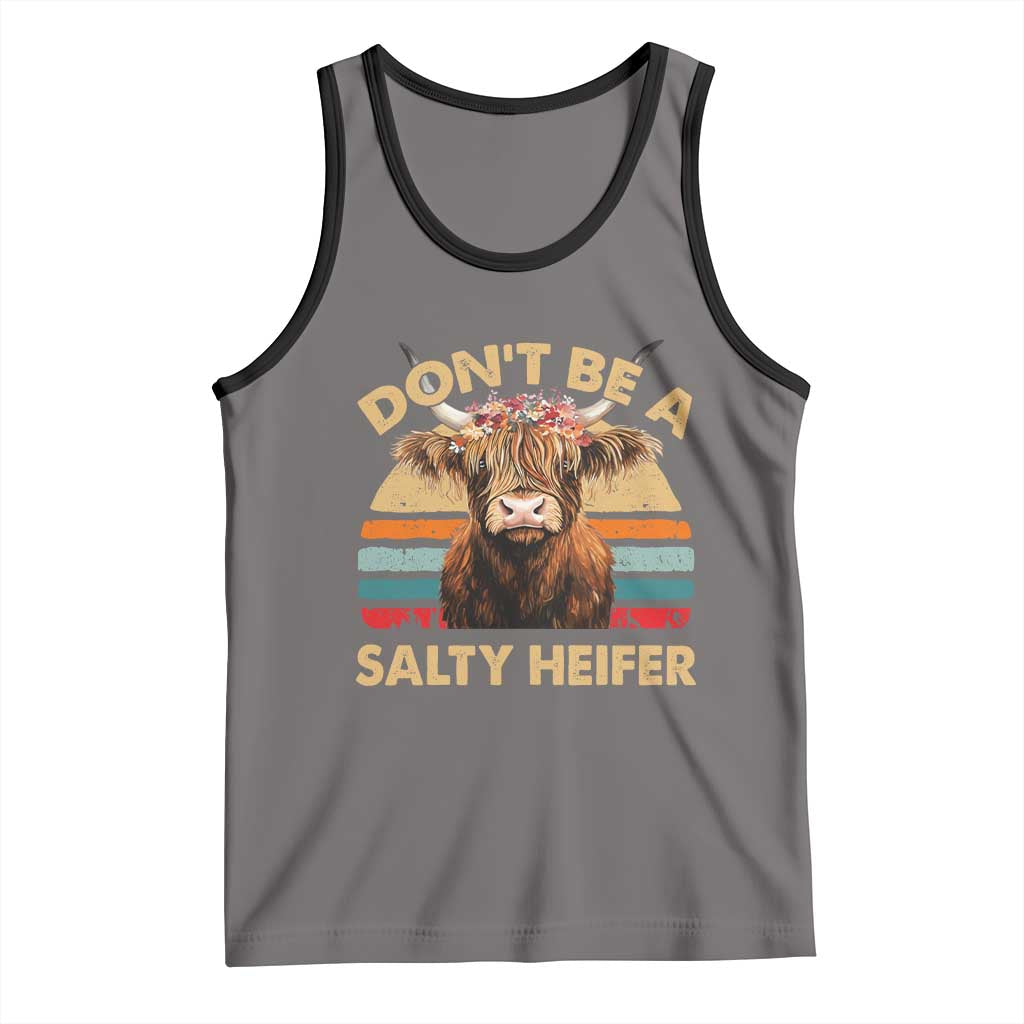 Highland Cow Tank Top Dont Be A Salty Heifer - Wonder Print Shop