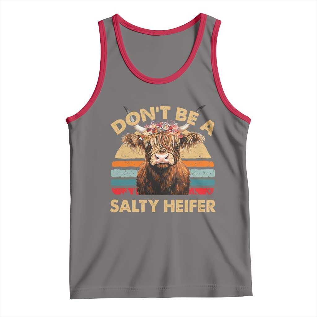 Highland Cow Tank Top Dont Be A Salty Heifer - Wonder Print Shop
