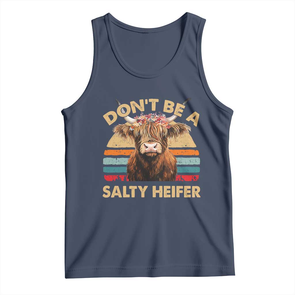 Highland Cow Tank Top Dont Be A Salty Heifer - Wonder Print Shop