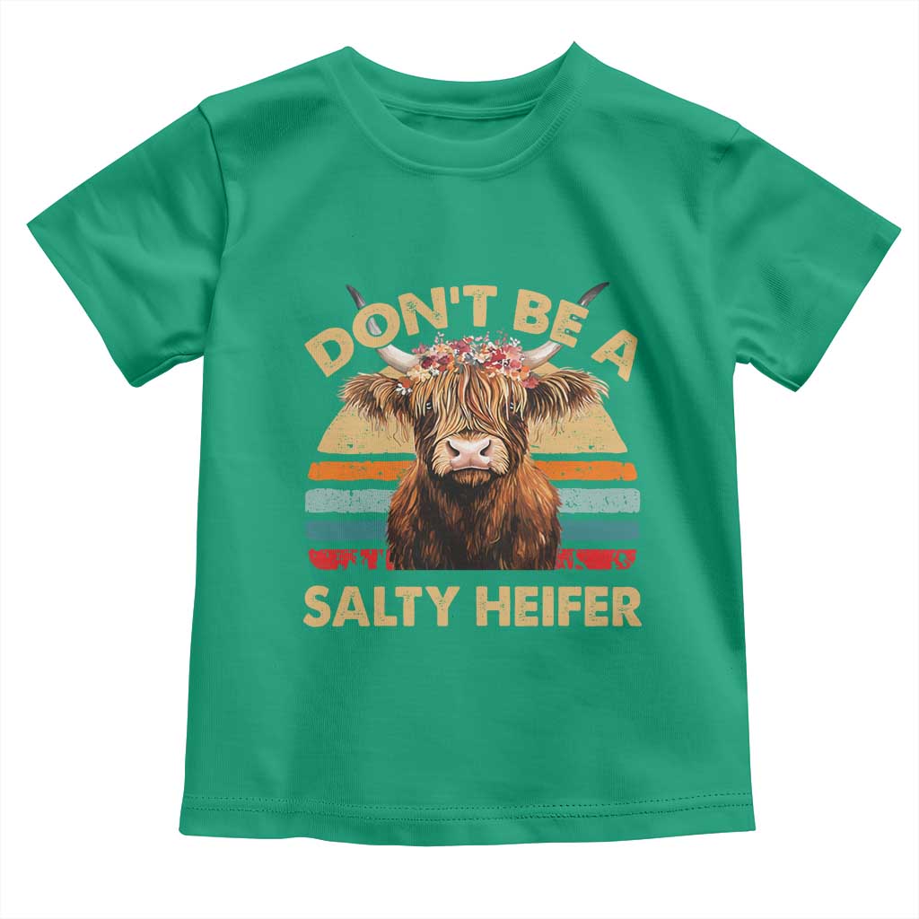 Highland Cow Toddler T Shirt Dont Be A Salty Heifer - Wonder Print Shop
