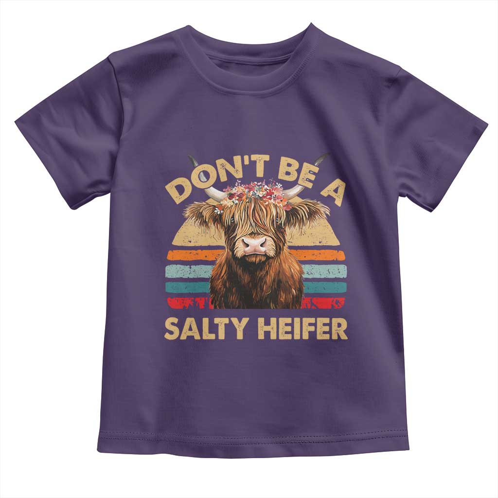 Highland Cow Toddler T Shirt Dont Be A Salty Heifer - Wonder Print Shop