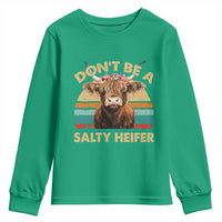 Highland Cow Youth Sweatshirt Dont Be A Salty Heifer - Wonder Print Shop