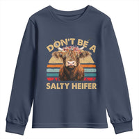 Highland Cow Youth Sweatshirt Dont Be A Salty Heifer - Wonder Print Shop