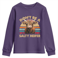 Highland Cow Youth Sweatshirt Dont Be A Salty Heifer - Wonder Print Shop