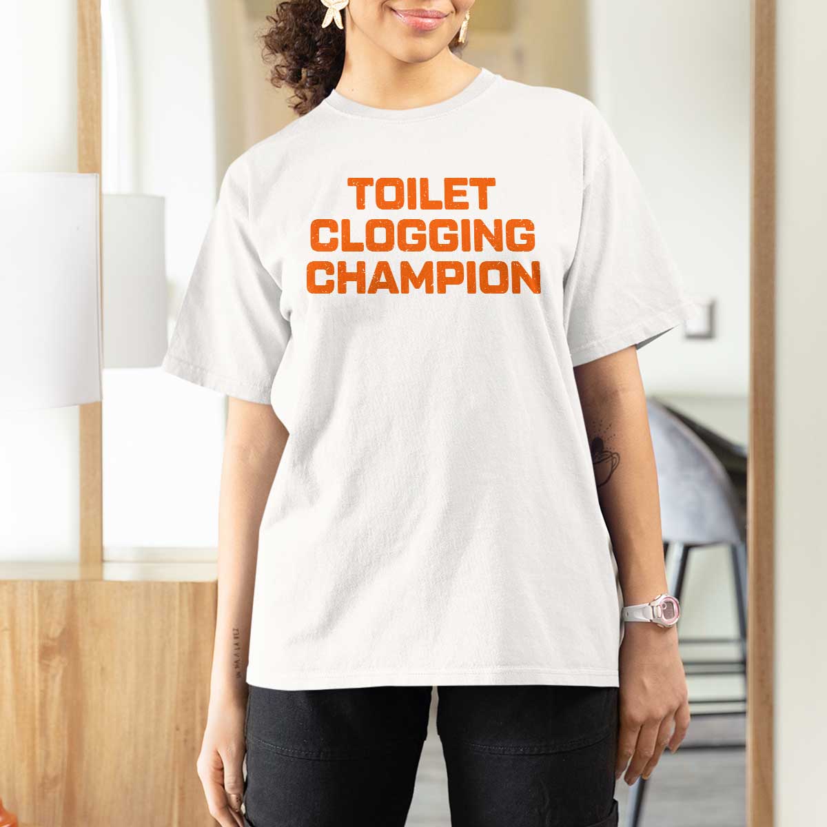 Toilet Clogging Champion T Shirt For Women Funny Dirty Saying - Wonder Print Shop