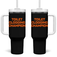 Toilet Clogging Champion Tumbler With Handle Funny Dirty Saying - Wonder Print Shop