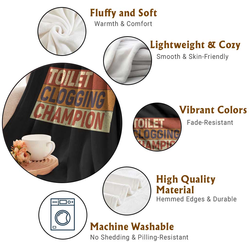 Toilet Clogging Champion Throw Blanket - Wonder Print Shop