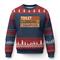 Toilet Clogging Champion Ugly Christmas Sweater - Wonder Print Shop