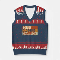 Toilet Clogging Champion V-Neck Knit Sweater Vest - Wonder Print Shop