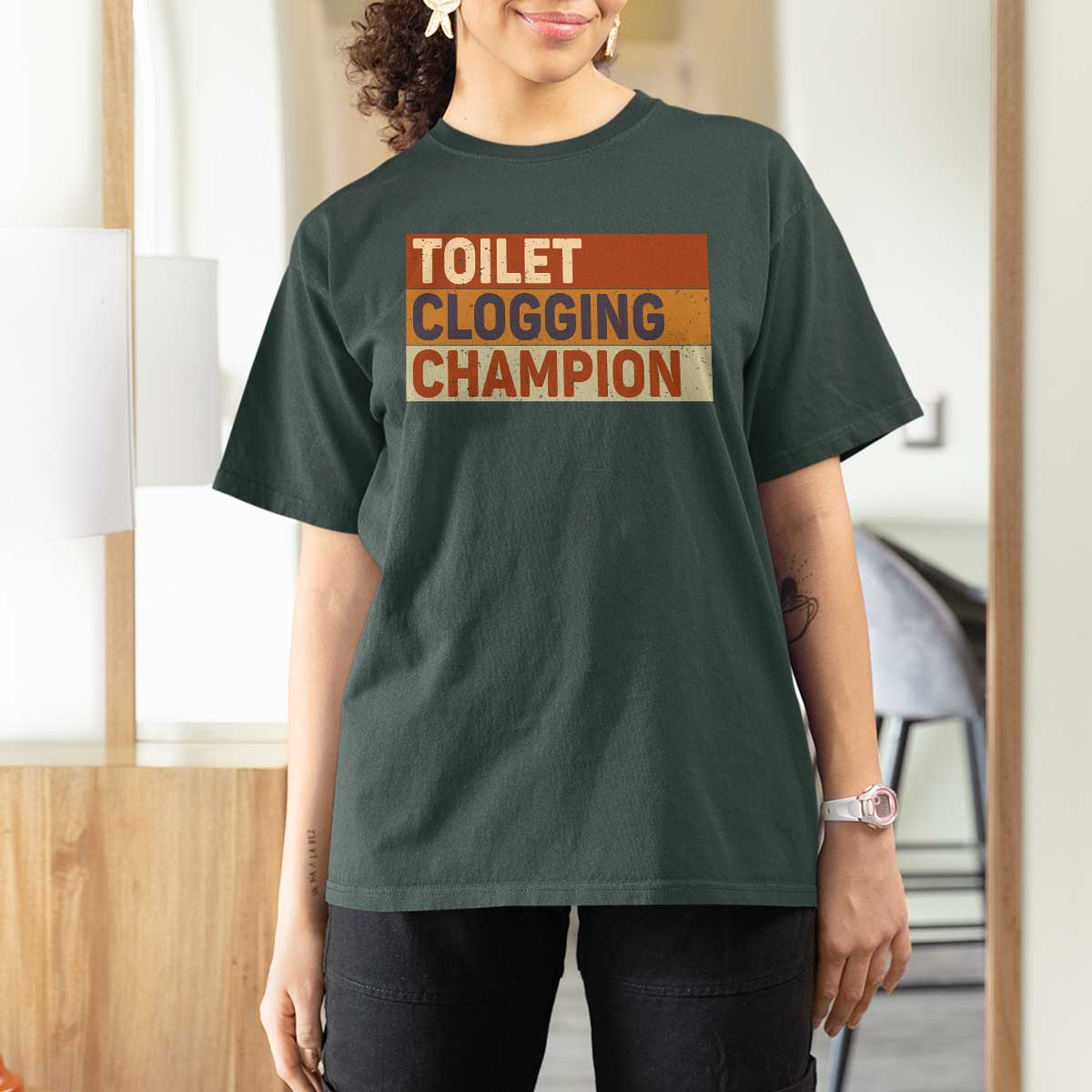 Toilet Clogging Champion T Shirt For Women - Wonder Print Shop