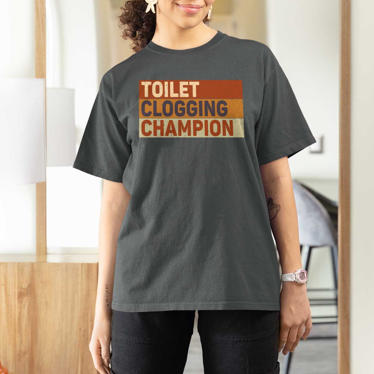 Toilet Clogging Champion T Shirt For Women - Wonder Print Shop