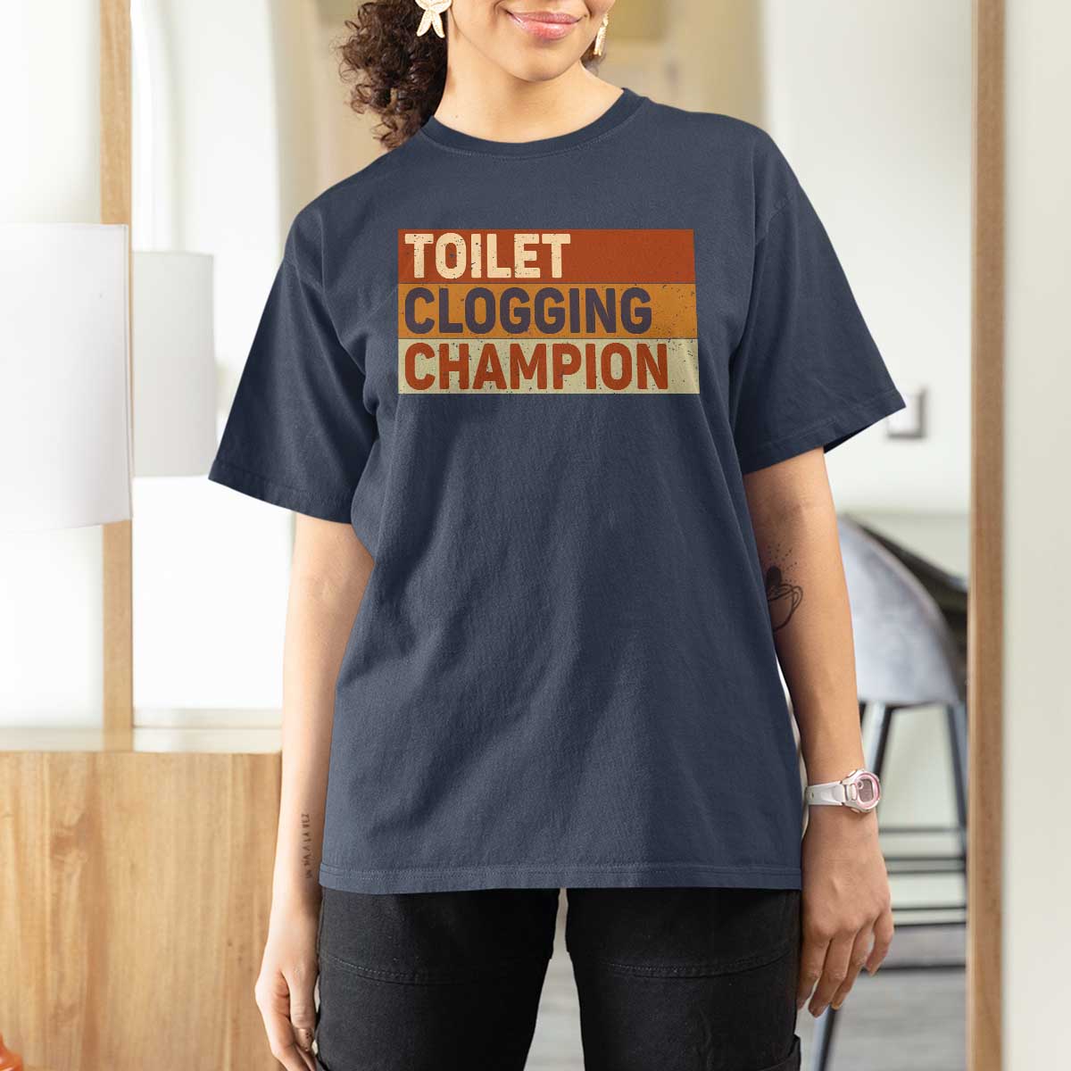 Toilet Clogging Champion T Shirt For Women - Wonder Print Shop