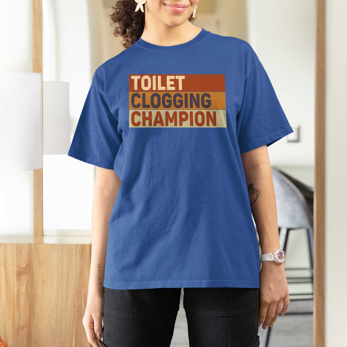 Toilet Clogging Champion T Shirt For Women - Wonder Print Shop